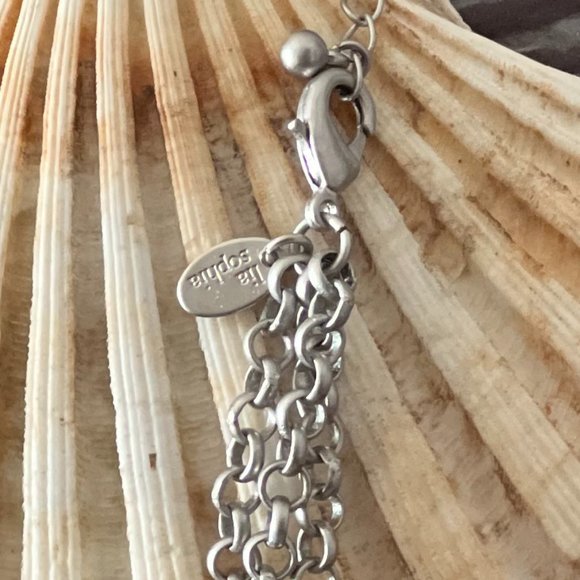 Lia Sophia Coral tones 3-strand necklace - Picture 3 of 3